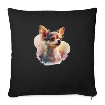 Chihuahua | Maman Chien Drôle Mignon Beau Motif - Housse de coussin décorative 45 x 45 cm - noir - Devant