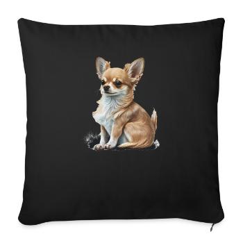 Chihuahua | Maman Chien Drôle Mignon Beau Motif - Housse de coussin décorative 45 x 45 cm - noir - Devant
