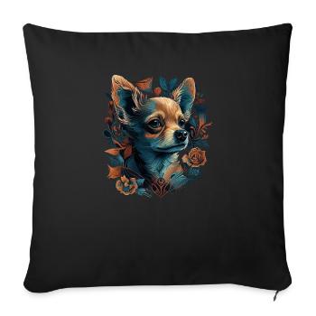 Chihuahua | Colorful Art Dog Puppy - Sofa pillowcase 17,3'' x 17,3'' (45 x 45 cm) - black - Front