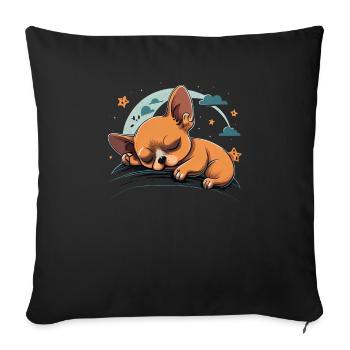 Chihuahua | Schlaf Nacht Pyjama Sonntag Niedlich - Sofakissenbezug 45 x 45 cm - Schwarz - Vorne