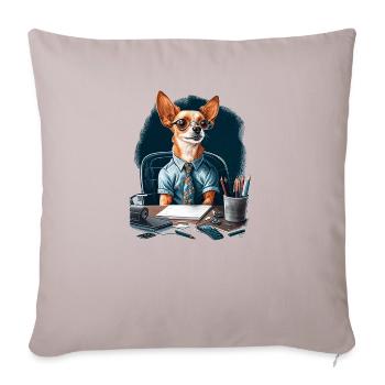 Chihuahua | Home Office Job Work Laptop Tie Funny - Sofa pillowcase 17,3'' x 17,3'' (45 x 45 cm) - light taupe - Front