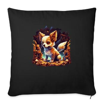 Chihuahua | Gaming Gamer Funny Comic Videogame - Sofa pillowcase 17,3'' x 17,3'' (45 x 45 cm) - black - Front
