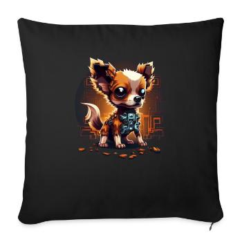 Chihuahua | Jeu Vidéo Amusant Gamer Comic Chien - Housse de coussin décorative 45 x 45 cm - noir - Devant