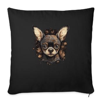 Chihuahua Mouse | Funny Comic Motif Movie Dog - Sofa pillowcase 17,3'' x 17,3'' (45 x 45 cm) - black - Front