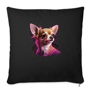 Chihuahua Puppy | Pretty Pink Dog Girly Mom Women - Sofa pillowcase 17,3'' x 17,3'' (45 x 45 cm) - black - Front