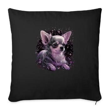 Chihuahua Puppy | Pretty Pink Dog Girly Mom Women - Sofa pillowcase 17,3'' x 17,3'' (45 x 45 cm) - black - Front