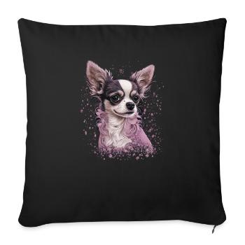 Chihuahua Puppy | Pretty Pink Dog Girly Mom Women - Sofa pillowcase 17,3'' x 17,3'' (45 x 45 cm) - black - Front