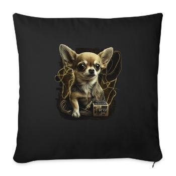 Chihuahua | Electrician Worker Electrical Job Dog - Sofa pillowcase 17,3'' x 17,3'' (45 x 45 cm) - black - Front