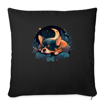 Chihuahua | Schlaf Nacht Pyjama Sonntag Niedlich - Sofakissenbezug 45 x 45 cm - Schwarz - Vorne