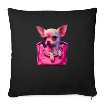 Pink Chihuahua |Handbag Puppy Bag Cute Girlie - Sofa pillowcase 17,3'' x 17,3'' (45 x 45 cm) - black - Front