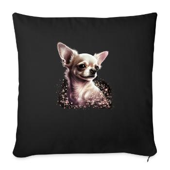 Chihuahua Puppy | Pretty Pink Dog Girly Mom Women - Sofa pillowcase 17,3'' x 17,3'' (45 x 45 cm) - black - Front