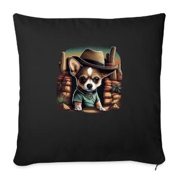 Chihuahua | Gaming Gamer Funny Comic Videogame - Sofa pillowcase 17,3'' x 17,3'' (45 x 45 cm) - black - Front