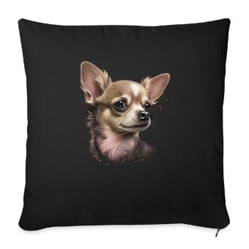 Chihuahua Puppy | Pretty Pink Dog Girly Mom Women - Sofa pillowcase 17,3'' x 17,3'' (45 x 45 cm) - black - Front