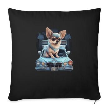 Chihuahua | Police Officer Hat Funny Dog Detective - Sofa pillowcase 17,3'' x 17,3'' (45 x 45 cm) - black - Front