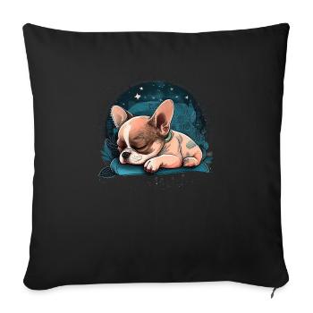 Chihuahua | Schlaf Nacht Pyjama Sonntag Niedlich - Sofakissenbezug 45 x 45 cm - Schwarz - Vorne