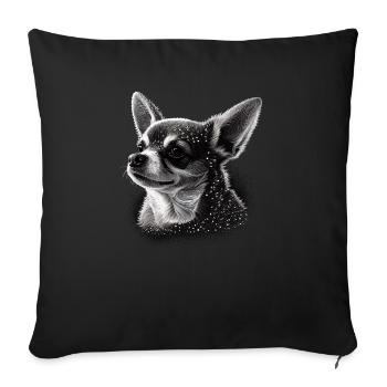 Chihuahua | Maman Chien Drôle Mignon Beau Motif - Housse de coussin décorative 45 x 45 cm - noir - Devant