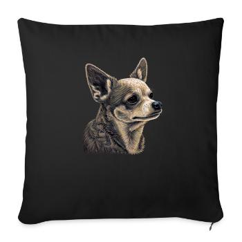Chihuahua | Maman Chien Drôle Mignon Beau Motif - Housse de coussin décorative 45 x 45 cm - noir - Devant
