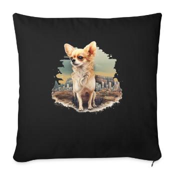Chihuahua | Maman Chien Drôle Mignon Beau Motif - Housse de coussin décorative 45 x 45 cm - noir - Devant