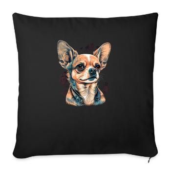 Chihuahua | Maman Chien Drôle Mignon Beau Motif - Housse de coussin décorative 45 x 45 cm - noir - Devant