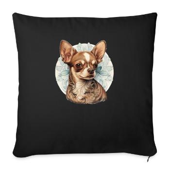 Chihuahua | Maman Chien Drôle Mignon Beau Motif - Housse de coussin décorative 45 x 45 cm - noir - Devant