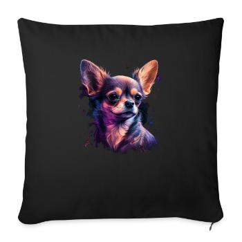 Chihuahua | Maman Chien Drôle Mignon Beau Motif - Housse de coussin décorative 45 x 45 cm - noir - Devant