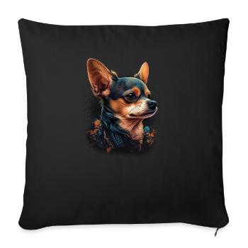Chihuahua | Maman Chien Drôle Mignon Beau Motif - Housse de coussin décorative 45 x 45 cm - noir - Devant