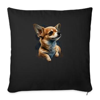 Chihuahua | Maman Chien Drôle Mignon Beau Motif - Housse de coussin décorative 45 x 45 cm - noir - Devant