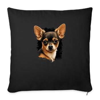Chihuahua | Maman Chien Drôle Mignon Beau Motif - Housse de coussin décorative 45 x 45 cm - noir - Devant