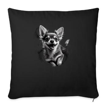 Chihuahua | Maman Chien Drôle Mignon Beau Motif - Housse de coussin décorative 45 x 45 cm - noir - Devant