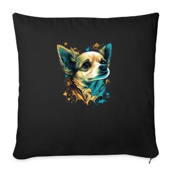 Chihuahua | Maman Chien Drôle Mignon Beau Motif - Housse de coussin décorative 45 x 45 cm - noir - Devant