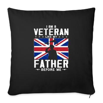 I Am A Vetetran Like My Father Before Me - Sofa pillowcase 17,3'' x 17,3'' (45 x 45 cm) - black - Front