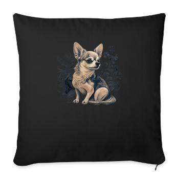 Chihuahua | Maman Chien Drôle Mignon Beau Motif - Housse de coussin décorative 45 x 45 cm - noir - Devant