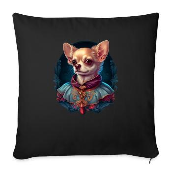 Chihuahua - English Lady Women Dress Dog Great - Sofa pillowcase 17,3'' x 17,3'' (45 x 45 cm) - black - Front