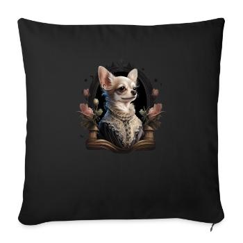 Chihuahua - English Lady Women Dress Dog Great - Sofa pillowcase 17,3'' x 17,3'' (45 x 45 cm) - black - Front