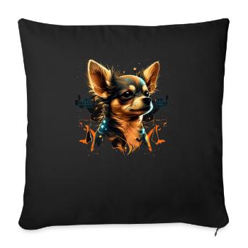 Chihuahua - Electronic Music Techno Festival - Sofa pillowcase 17,3'' x 17,3'' (45 x 45 cm) - black - Front