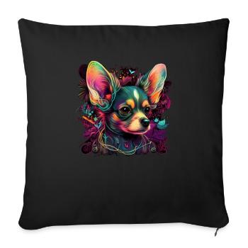 Chihuahua - Electronic Music Techno Festival - Sofa pillowcase 17,3'' x 17,3'' (45 x 45 cm) - black - Front
