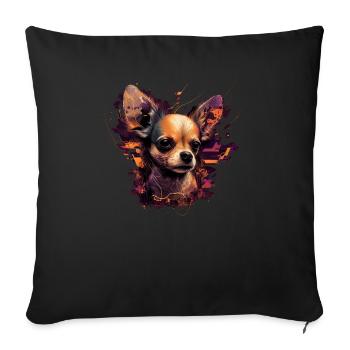 Chihuahua - Electronic Music Techno Festival - Sofa pillowcase 17,3'' x 17,3'' (45 x 45 cm) - black - Front