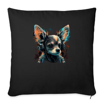 Chihuahua - Electronic Music Techno Festival - Sofa pillowcase 17,3'' x 17,3'' (45 x 45 cm) - black - Front