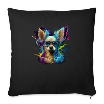 Chihuahua - Electronic Music Techno Festival - Sofa pillowcase 17,3'' x 17,3'' (45 x 45 cm) - black - Front