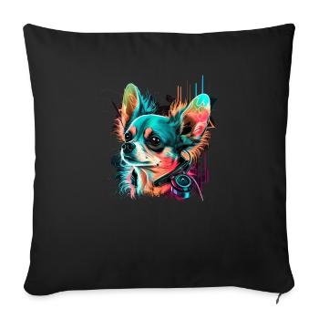 Chihuahua - Electronic Music Techno Festival - Sofa pillowcase 17,3'' x 17,3'' (45 x 45 cm) - black - Front