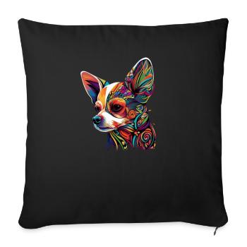 Chihuahua | Colorful Art Dog Puppy - Sofa pillowcase 17,3'' x 17,3'' (45 x 45 cm) - black - Front