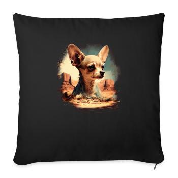 Chihuahua | Colorful Art Dog Puppy - Sofa pillowcase 17,3'' x 17,3'' (45 x 45 cm) - black - Front