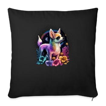 Chihuahua | Colourful Rainbow LGBTQ Unicorn - Sofa pillowcase 17,3'' x 17,3'' (45 x 45 cm) - black - Front