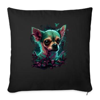 Chihuahua | Zombie Dog Undead Scary Halloween - Sofa pillowcase 17,3'' x 17,3'' (45 x 45 cm) - black - Front