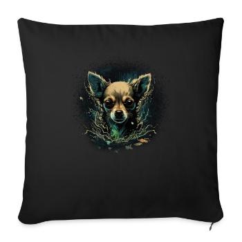 Chihuahua | Zombie Dog Undead Scary Halloween - Sofa pillowcase 17,3'' x 17,3'' (45 x 45 cm) - black - Front