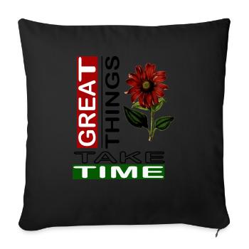 Great things take time, - Housse de coussin décorative 45 x 45 cm - noir - Devant