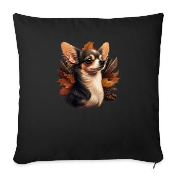 Chihuahua | Thanksgiving Day Farmer Food Autumn - Sofa pillowcase 17,3'' x 17,3'' (45 x 45 cm) - black - Front