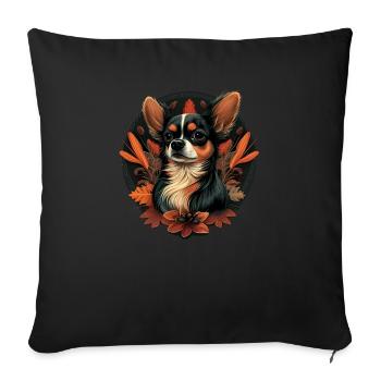 Chihuahua | Thanksgiving Day Farmer Food Autumn - Sofa pillowcase 17,3'' x 17,3'' (45 x 45 cm) - black - Front