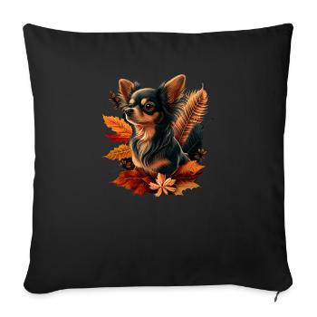 Chihuahua | Thanksgiving Day Farmer Food Autumn - Sofa pillowcase 17,3'' x 17,3'' (45 x 45 cm) - black - Front