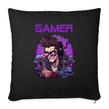 Gamer - Sofakissenbezug 45 x 45 cm - Schwarz - Vorne